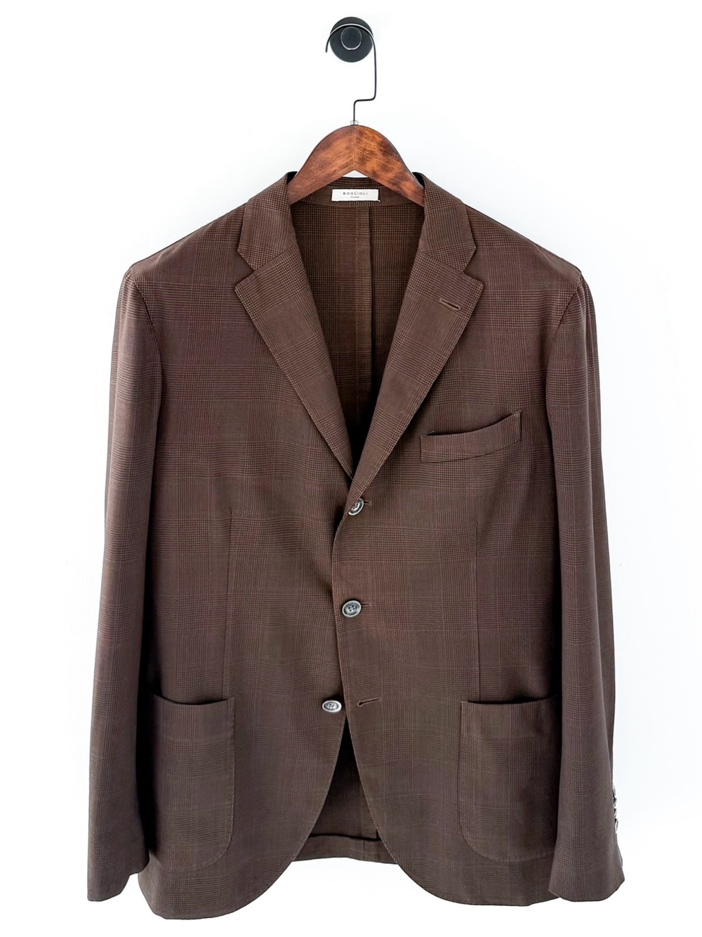 Boglioli K Jacket Brown Glen Plaid Men's Blazer Italian Wool Sport Coat Men's